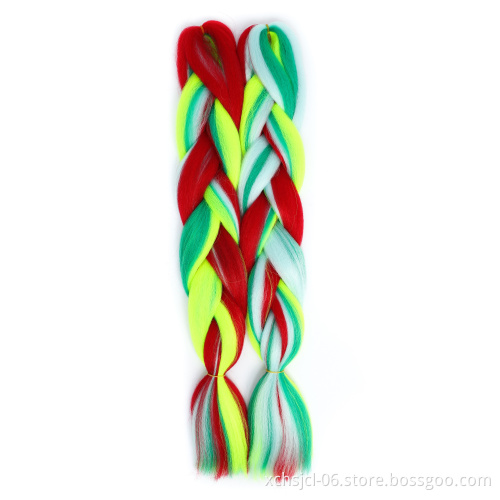Wholesale Braiding Hair Mix Rainbow Braids Synthetic Jumbo Braids Hair Extension for Women